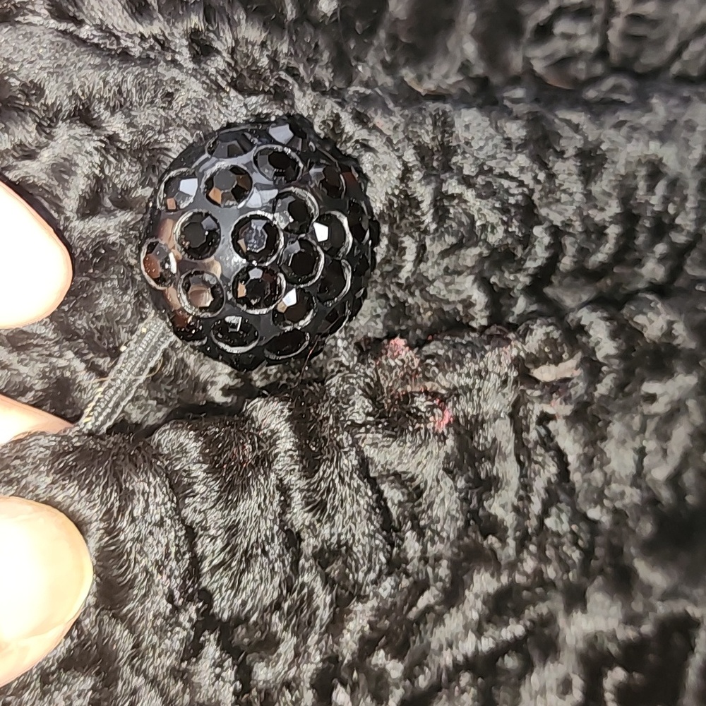 VINTAGE REAL FUR PERSIAN LAMB FOX FUR COLLAR LINED COAT EUC - Picture 5 of 15